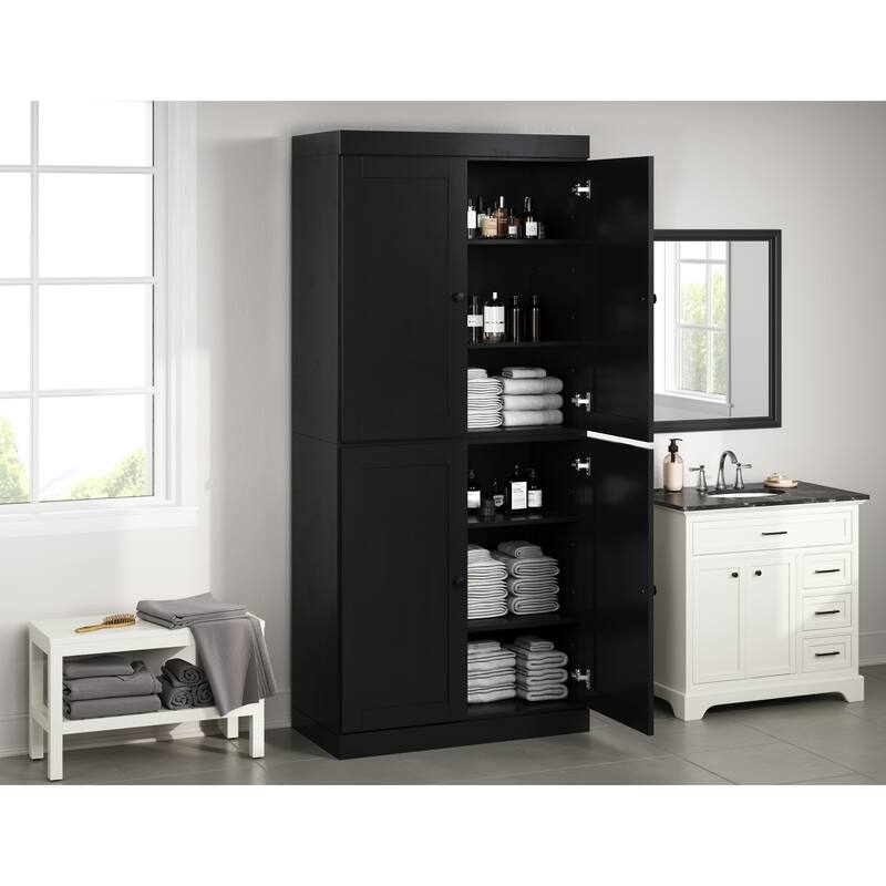Palace Imports 100% Solid Wood 32" Bathroom Storage Cabinet with Shaker Doors and Adjustable Shelves