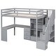preview thumbnail 5 of 12, Twin Size Loft Bed with L-Shaped Desk and Storage Staircase