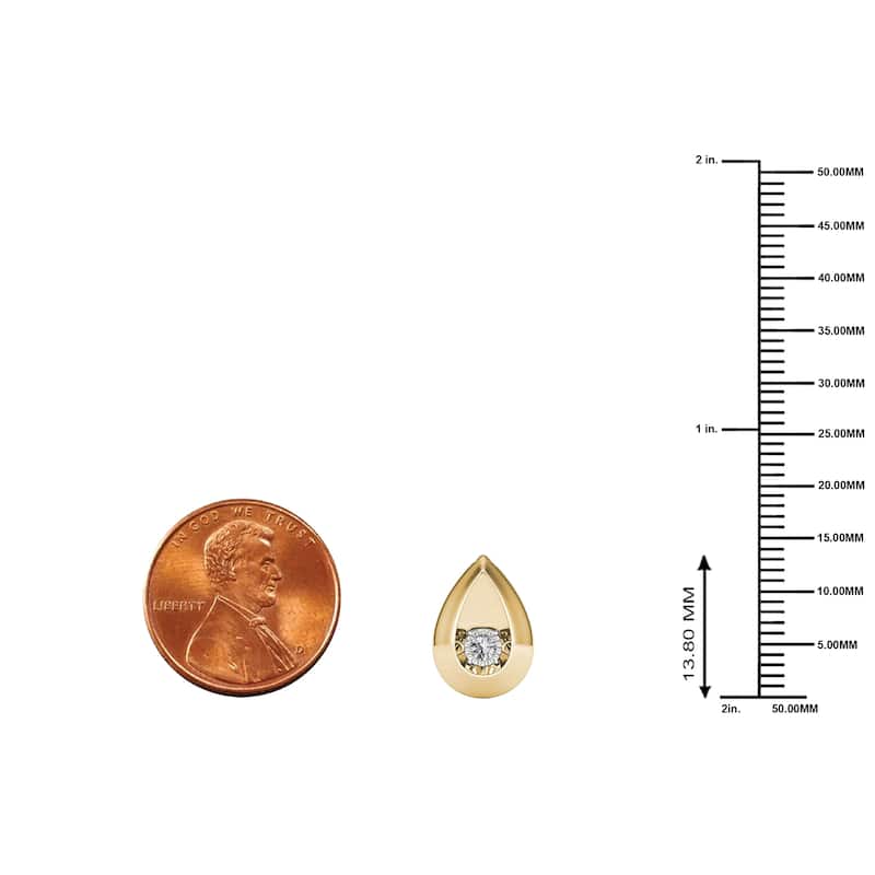 1/20ct TDW Dancing Diamond Pendant Necklace in 10K Yellow Gold for Women