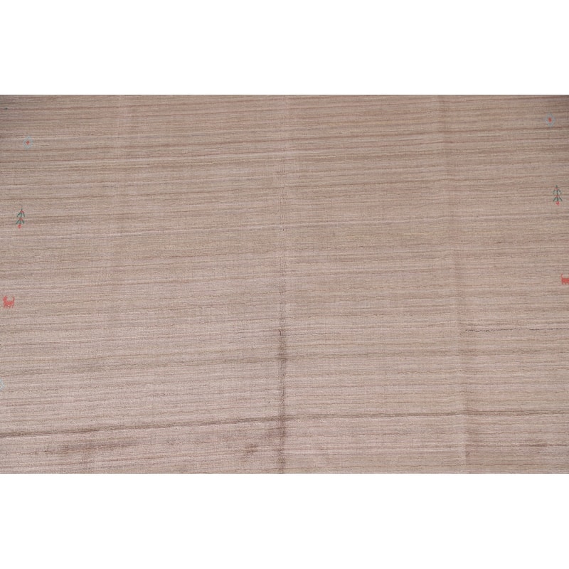 Modern Gabbeh Rug Hand-Knotted Tribal Wool Carpet - 7'11"x 9'7"
