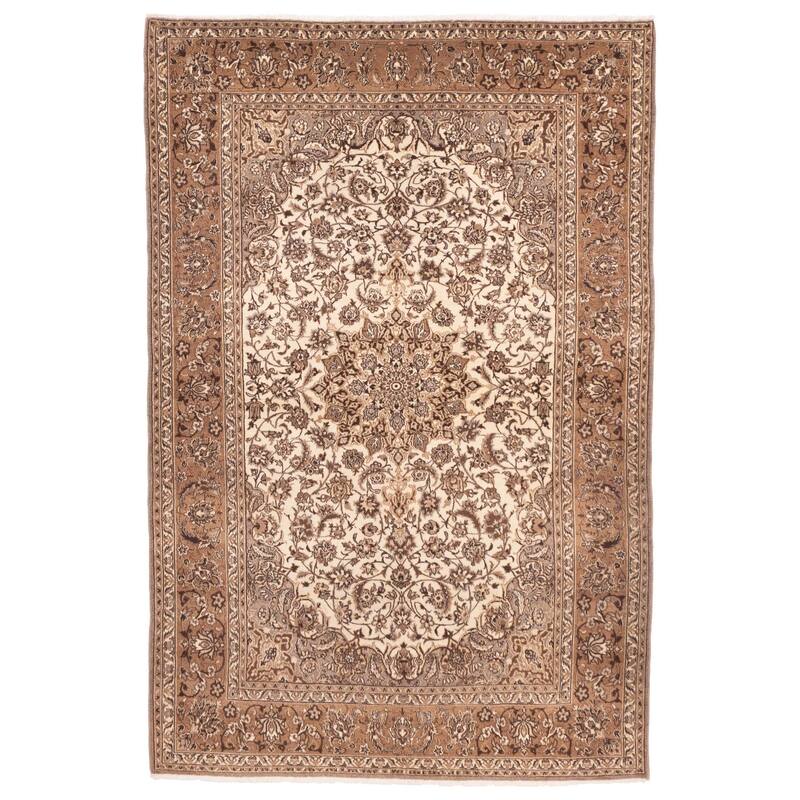 ECARPETGALLERY Hand-knotted Kayseri Cream Wool Rug - 4'11 x 7'4