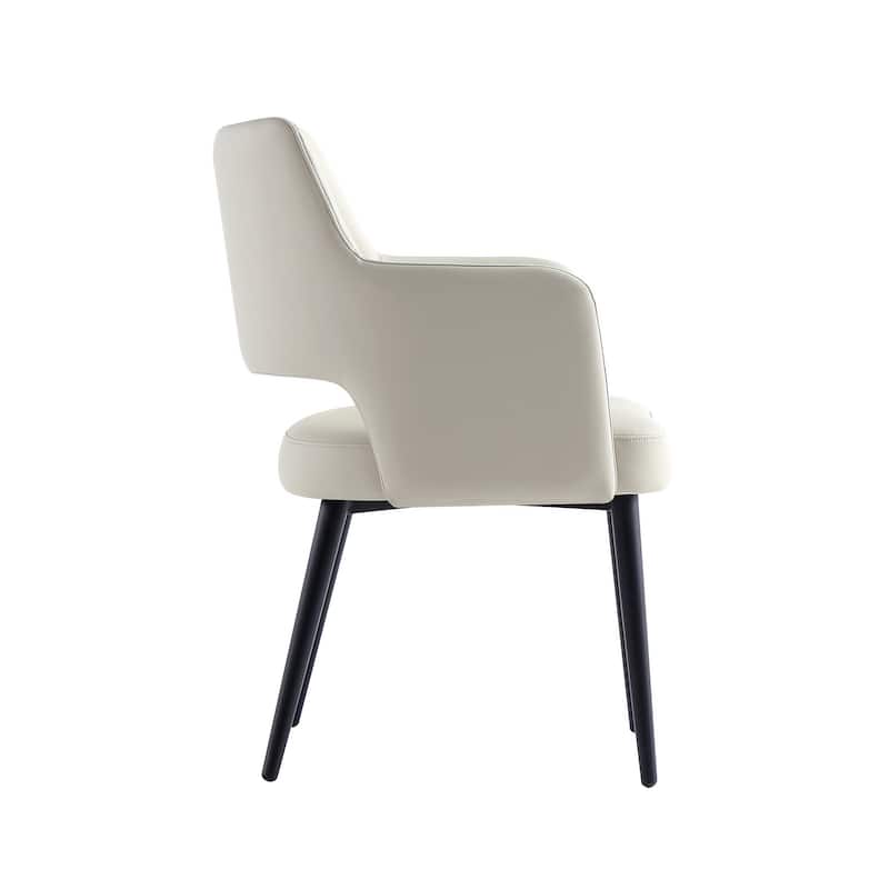 Manhattan Comfort Tremont Leatherette Dining Arm Chair with Metal Legs