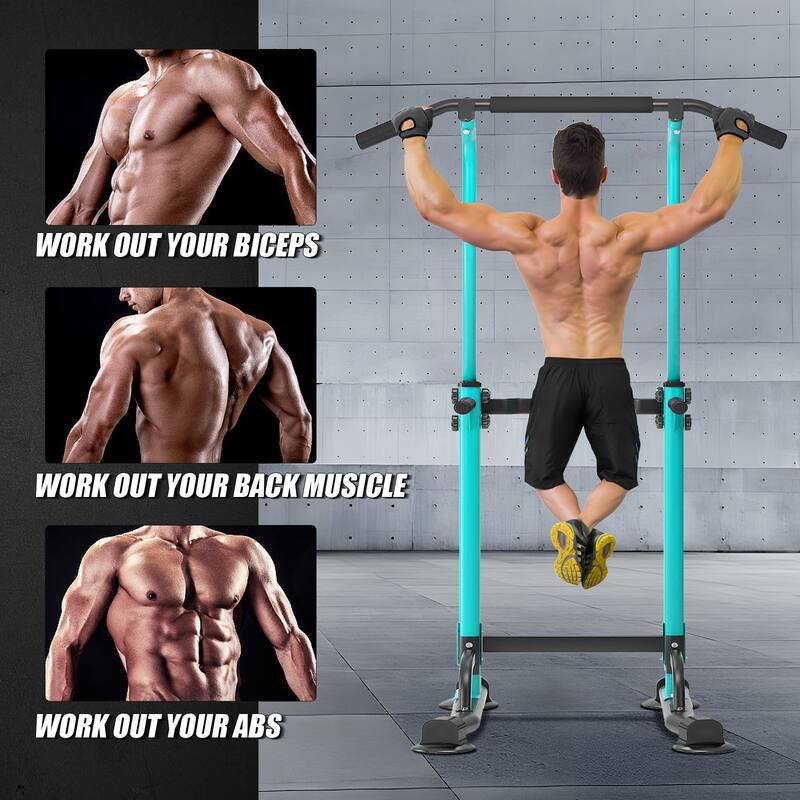 Adjustable Height Power Tower Pull Up Bar Station Home Gym Workout Equipment