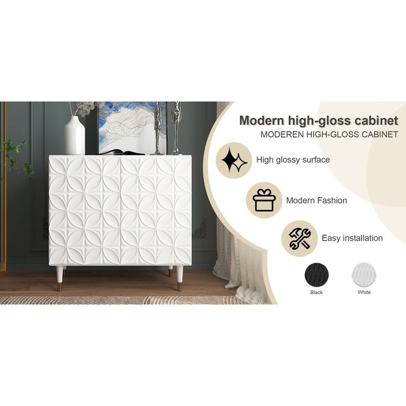 2 Door White Locker Accent Cabinet