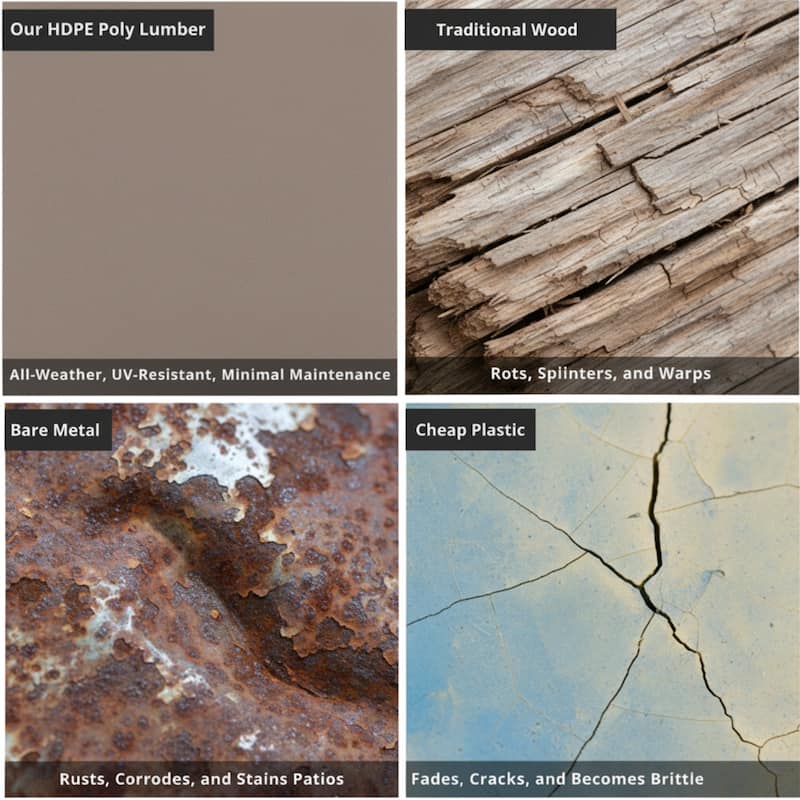 2-Pack HDPE Indoor/Outdoor Dining Chairs, All-Weather Garden & Patio Side Chairs with Modern Backrest