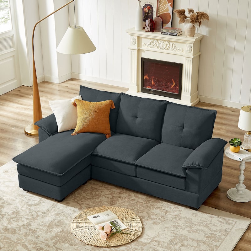 82.28 Inches L Shape Sectional Sofa with Cloud Seats for Living Room