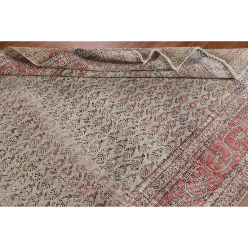 Hand-knotted Distressed Boteh Botemir Persian Area Rug Wool - 7'6" x 10'7"
