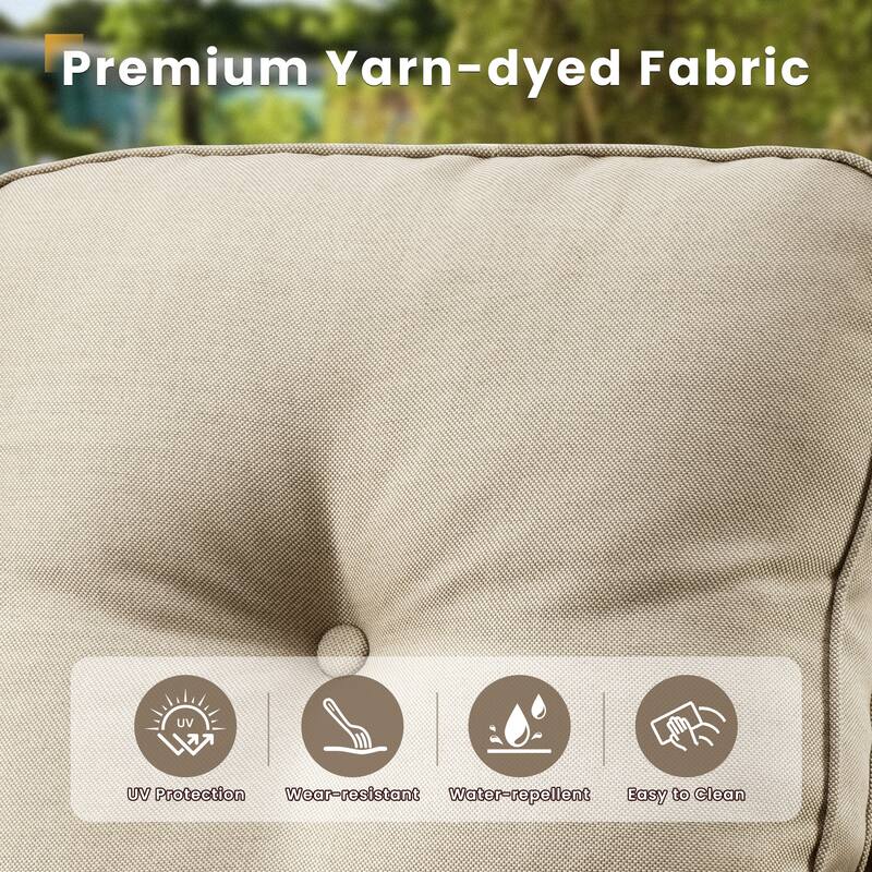 XIZZI 7-Piece Outdoor Patio Furniture Conversation Set with Ottomans