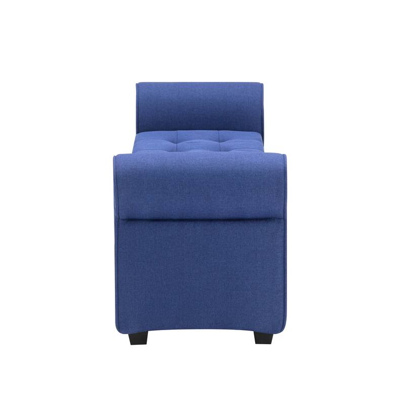 Porthos Home Wena Storage Bench, Rolled Armrests, Fabric Upholstery