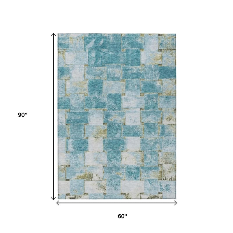 HomeRoots Striped Transitional Rectangle Outdoor Rug
