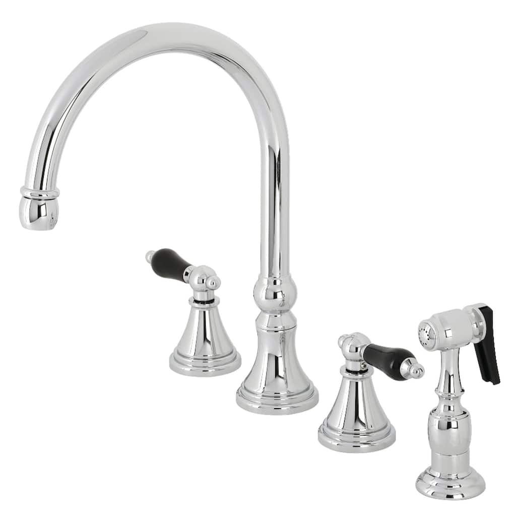 Kingston Brass Duchess Widespread Kitchen Faucet with Brass Sprayer