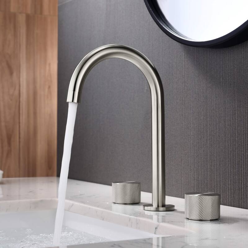 Circular X 8" Bathroom Sink Widespread Faucet with Drain Assembly