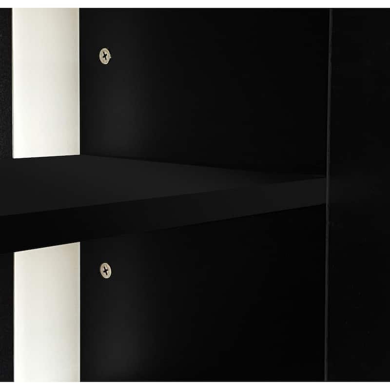Roomfitters Modern Media Console with Electric Fireplace, High Gloss TV Stand with Cabinets for TVs up to 78"