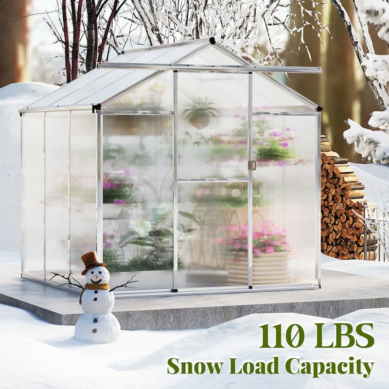 Gymax 6 x 6 FT Greenhouse for Outdoors Large Walk-in Green House w/
