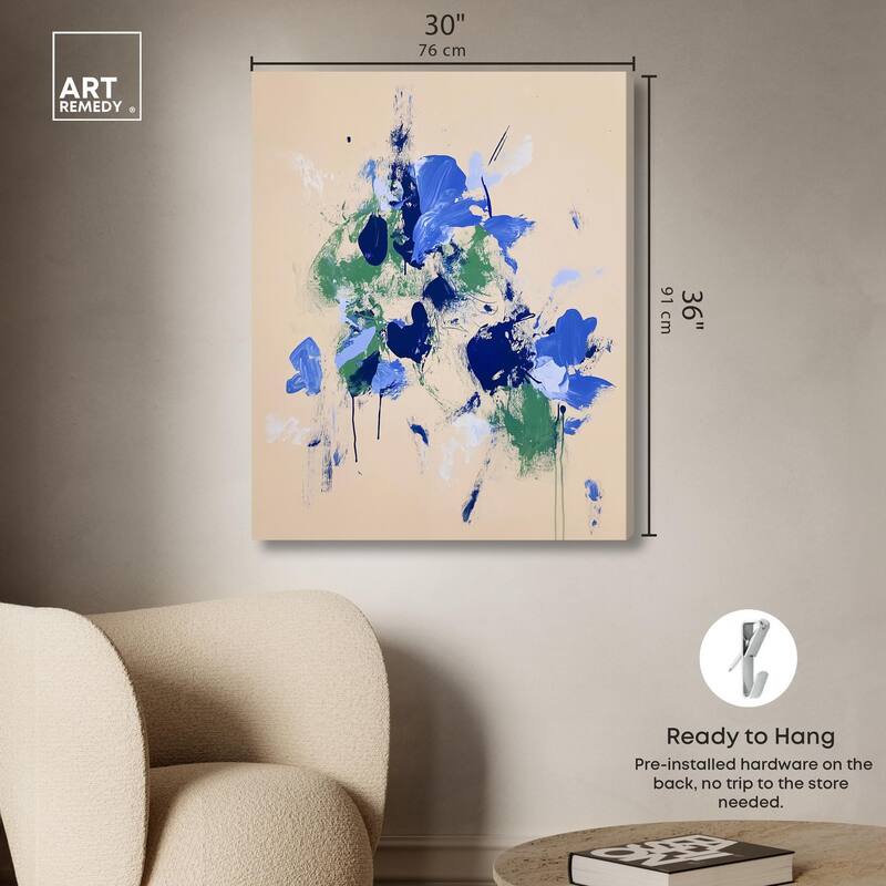 Sapphire Scrawl Canvas by Art Remedy, Gallery Wrapped