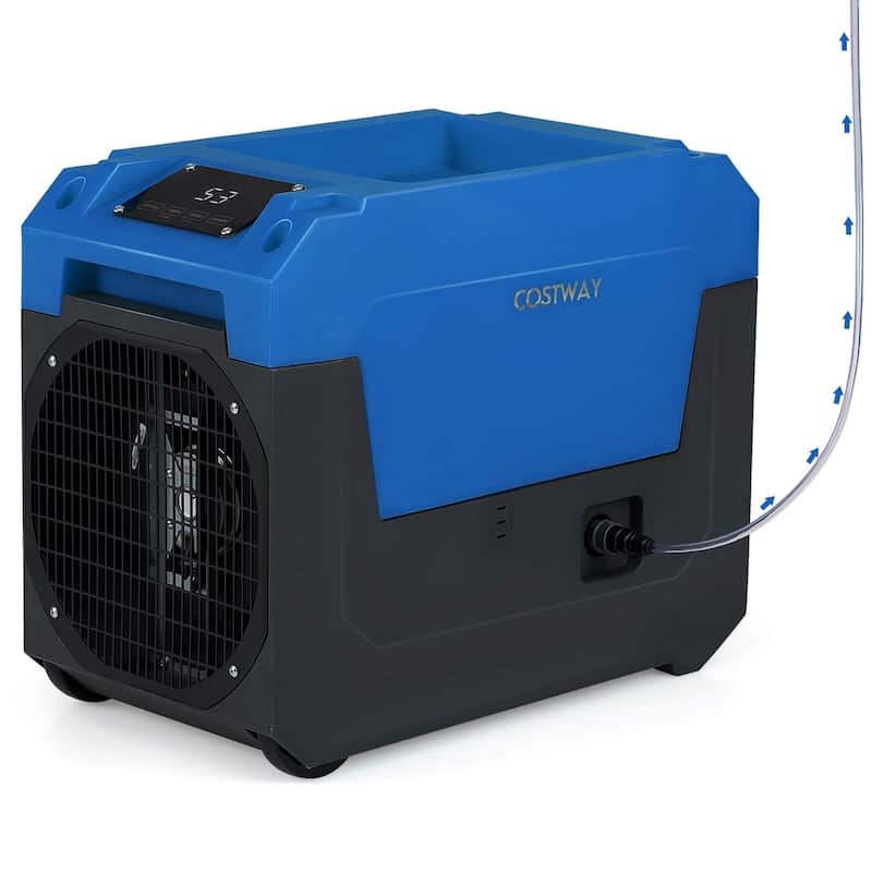 Costway 140 Pints Commercial Dehumidifier with Pump, Drain Hose for - See Details - Blue