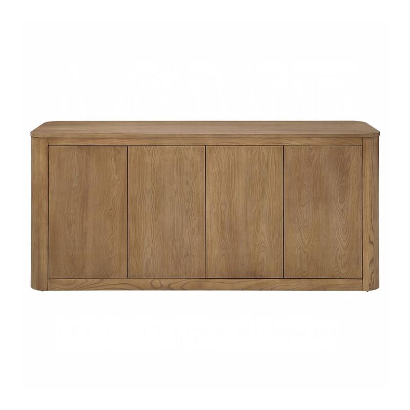 4 Doors Wooden Server in Oak Finish - Oak