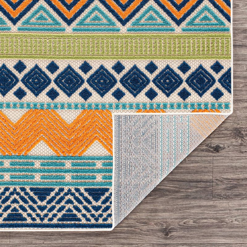 Marbella Contemporary Boho Indoor/Outdoor Area Rug