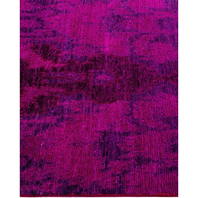 Modern One-of-a-Kind Hand-Knotted Runner Rug - Pink, 2' 6" x 10' 3" - 2' 6" x 10' 3"