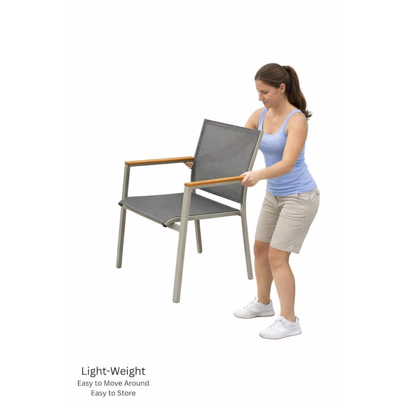 Madeira Grey Seagull 11-Piece Aluminum Outdoor Dining Set with Sling Set in Pewter - N/A