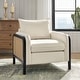 preview thumbnail 5 of 16, HULALA HOME Abeline 32.75"W Farmhouse Upholstered Armchair with Solid Wood Legs and Woven Rattan Arms