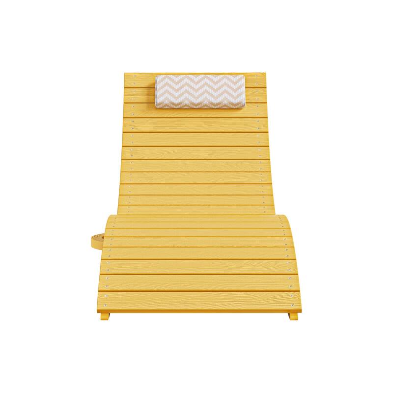 Folding HDPS Plastic Outdoor Pool Chaise Lounges Lounge Chair Outdoor with Headrest Cushions