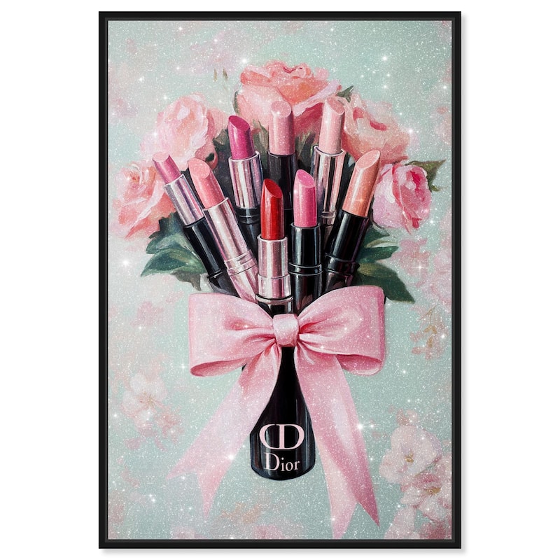 Petitie Bouquet of Lipsticks Canvas by Art Remedy - 30" x 45" - Black