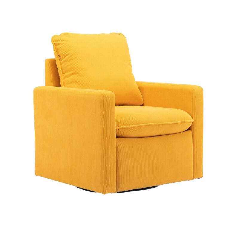 Velvet Upholstered 360 Degree Swivel Accent Sofa Chair with a pillow