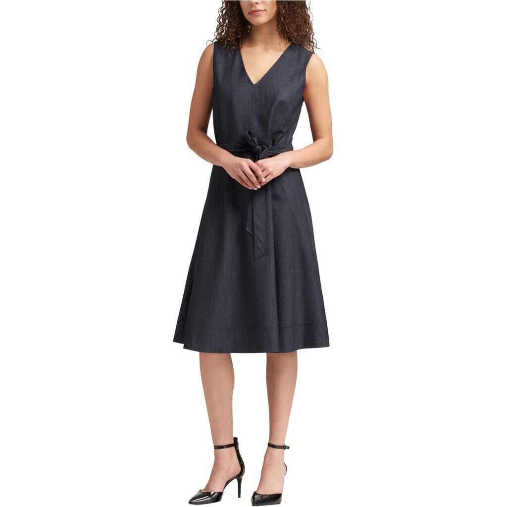 DKNY Womens Denim A-line Dress,, Blue, 10