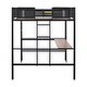 preview thumbnail 8 of 13, Black Full Size Metal Stell Loft Bed with Desk, Shelves, Noise-free Wood Slats and Comfortable Textilene Guardrail