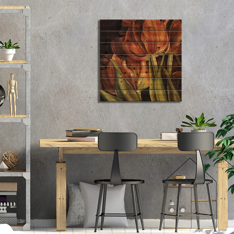 Color Harmony I Print On Wood by Linda Thompson - Multi-Color