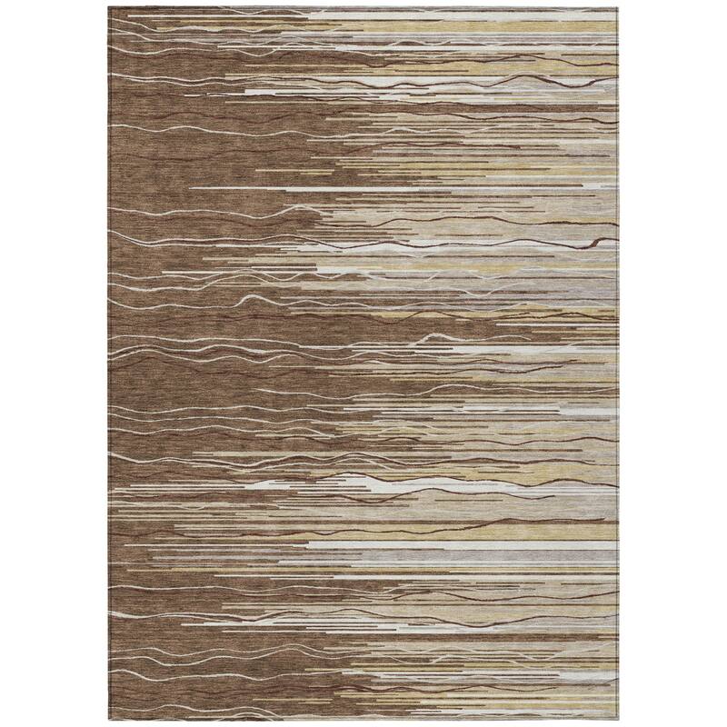 HomeRoots Striped Transitional Rectangle Outdoor Rug