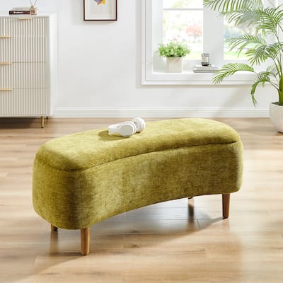 NPD Furniture Leony Chenille Storage Bench