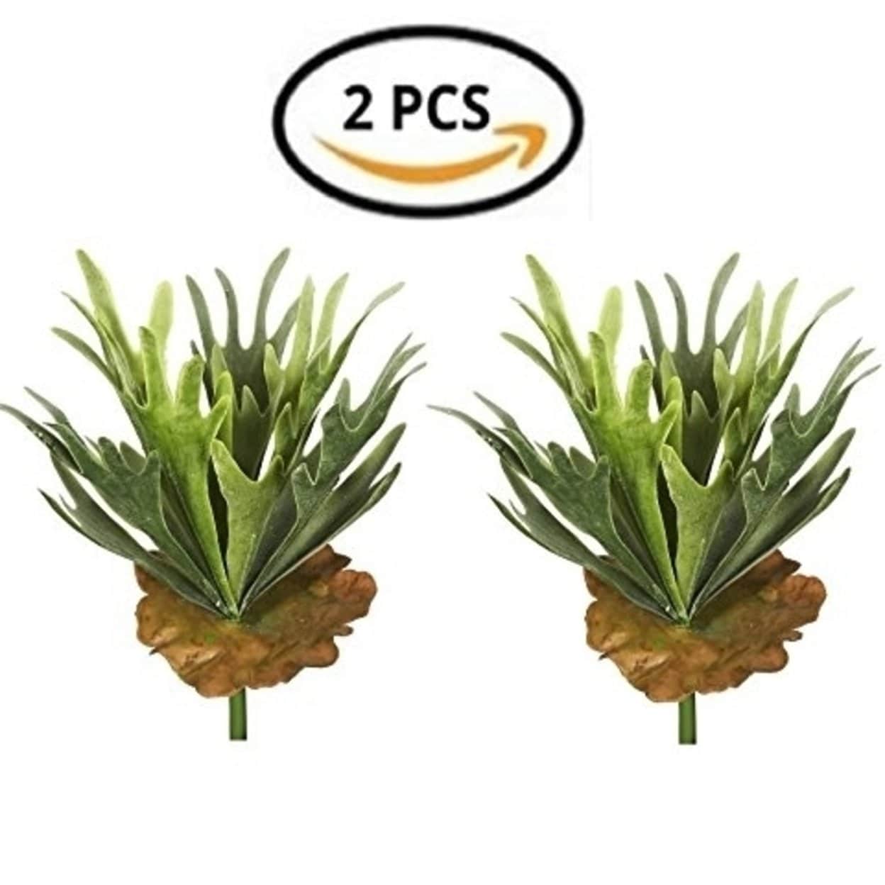 2 Artificial Succulents Grass Green Plants leaves