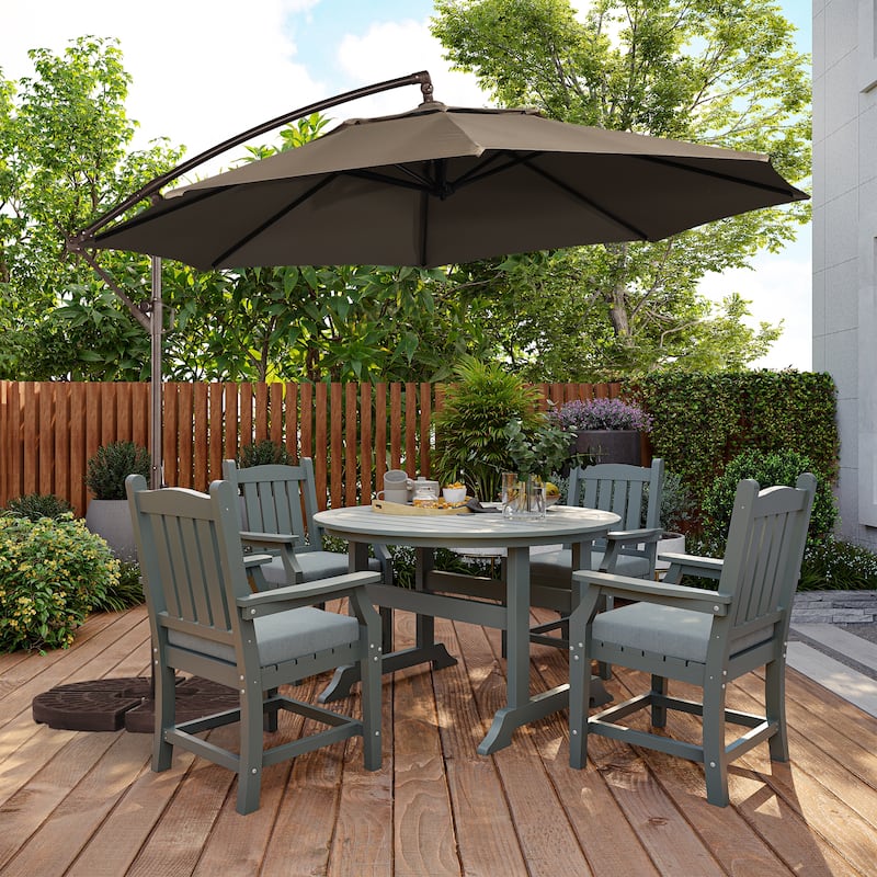 11FT Outdoor Cantilever Umbrella 360 Rotation Patio Offset Umbrella