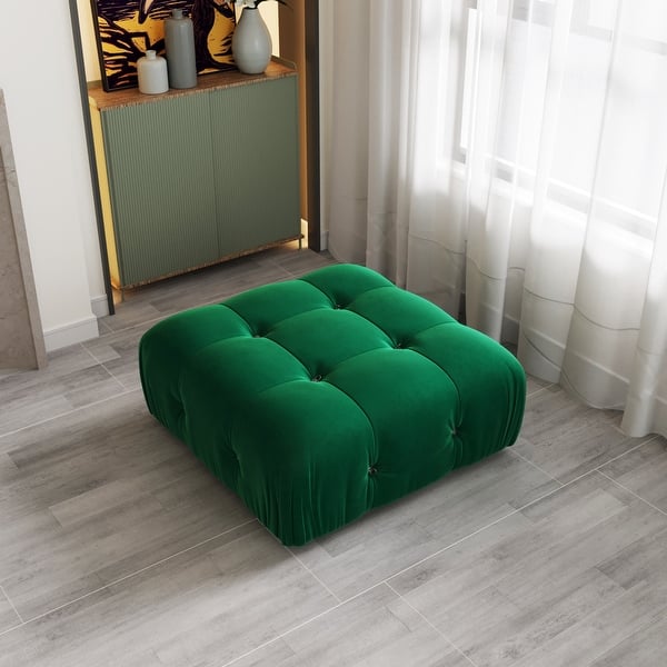 Picture of Minimalist Square Velvet Upholstery Ottoman - Bed Bath & Beyond - 38050411