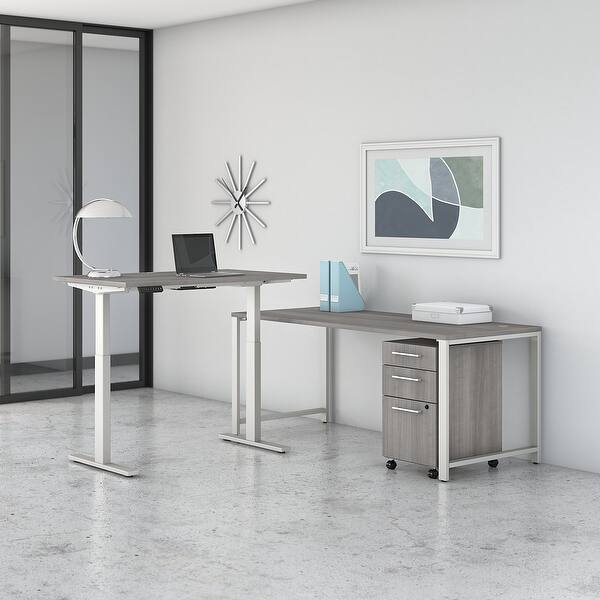 400 Series 72w L Shaped Desk With Standing Desk Return Storage Overstock 23126022