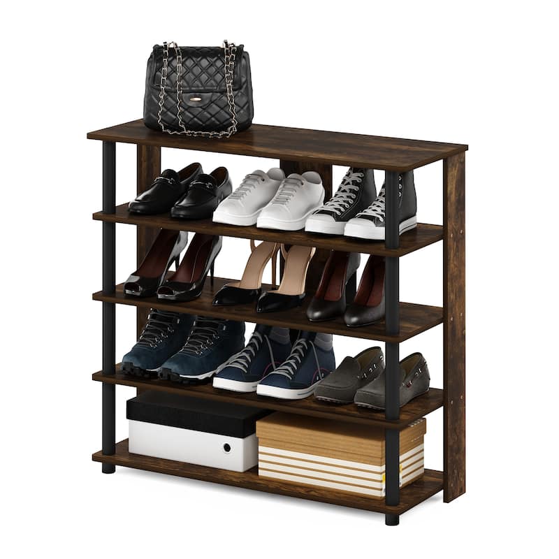 Furinno Turn-N-Tube 5 Tier Wide Shoe Rack