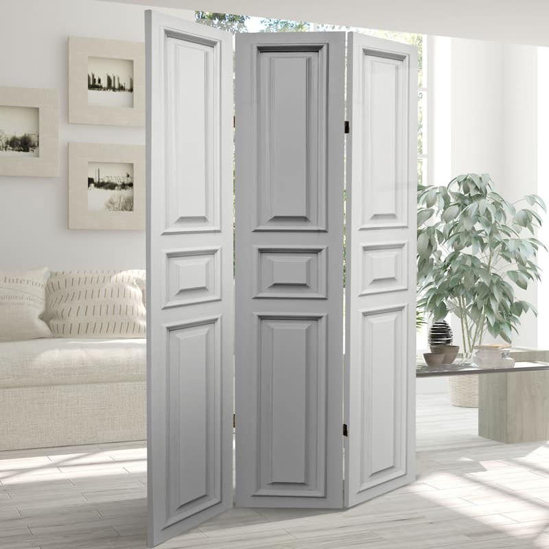 6 ft. Tall Double Sided White Door Panel Canvas Room Divider