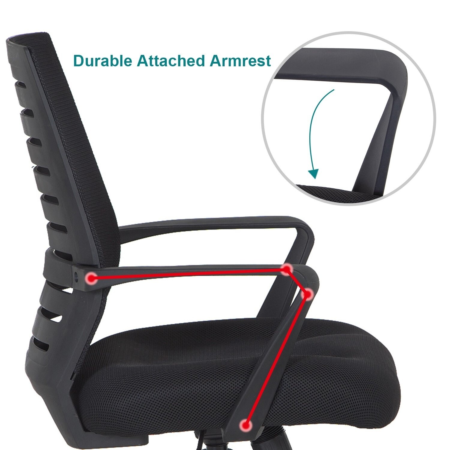 Shop Office Chair Mesh Surface Cushion Adjustable Swivel Mesh Desk