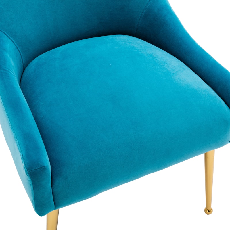 Clihome Stainless Steel Frame Dining Velvet Side Chairs(Set of 2)