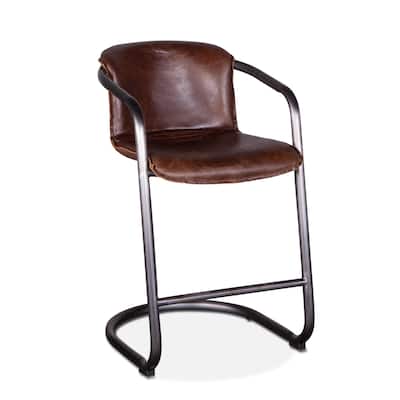 Chiavari Leather Counter Chair Geisha Brown - Set of 2