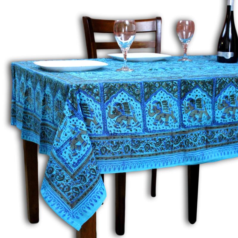 Cotton Paisley Elephant Tablecloth Rectangle Collection
