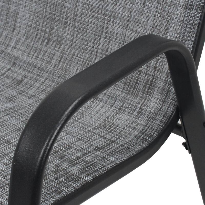 6-Piece Outdoor Dining Chairs Set, Wide Ergonomic Seat, 350lbs Capacity, Waterproof & Rust-Resistant Teslin Fabric Metal Frame