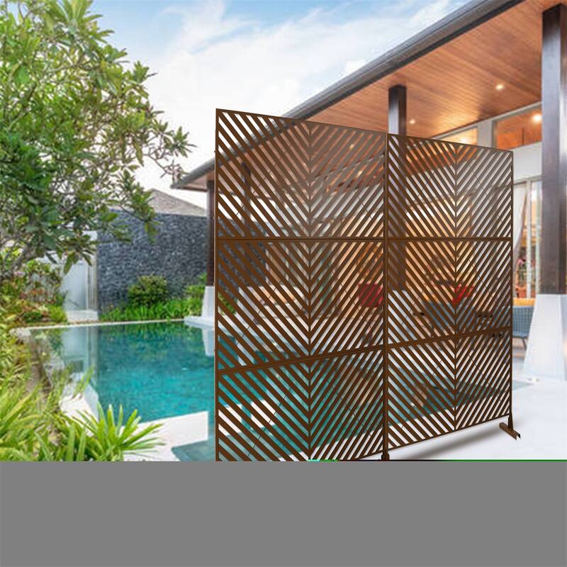 Outdoor & Indoor Privacy Screen Metal Privacy Screen 76" H×48" W