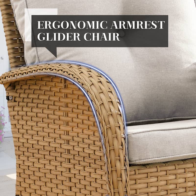 High Back Rocking Chair Outdoor with Cushion