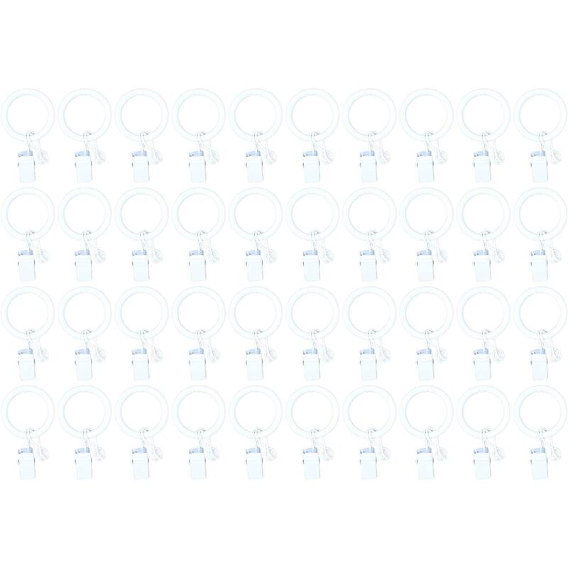 40PCS Solid Metal Window Drapery Curtain Panel Ring with Eyelet, 1" Inner Diameter, Fits Up to 3/4" Rod Multicolor - Glossy White
