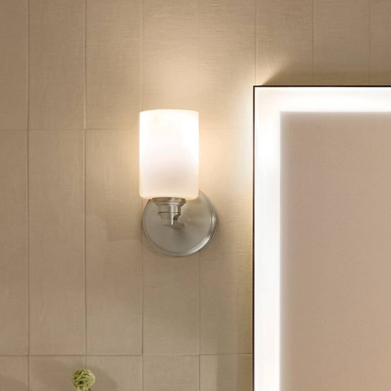 Kichler Lighting Gioe 9.5" 1-Light Wall Sconce with Opal Glass in Brushed Nickel