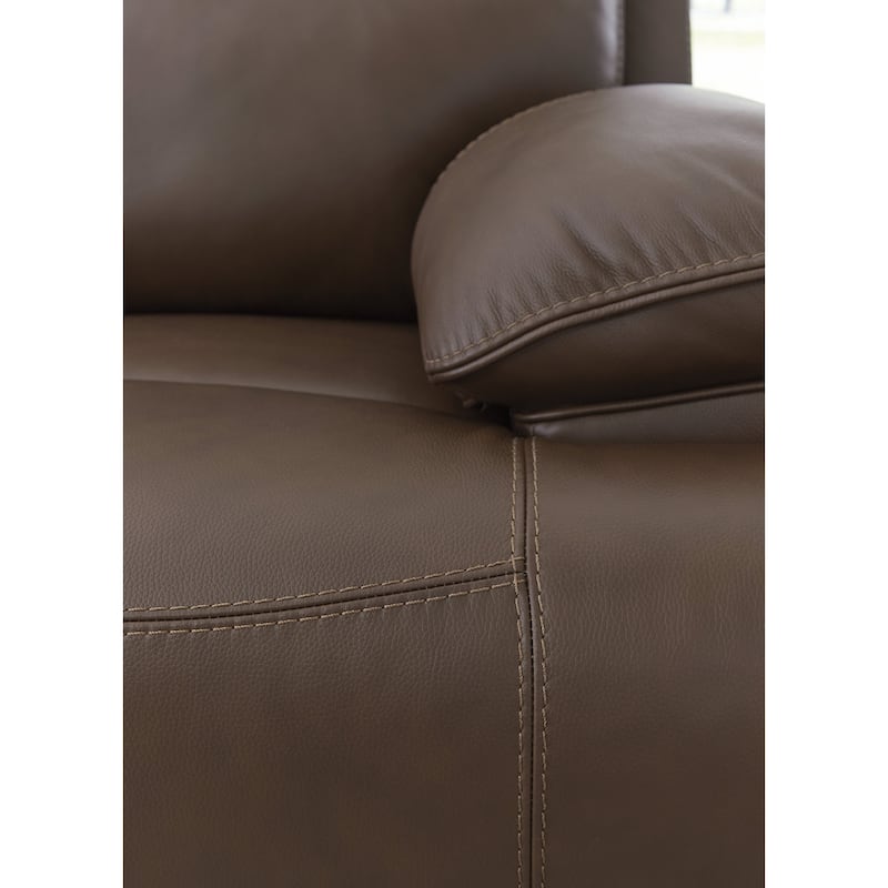 Signature Design by Ashley VonRyan Dark Brown Power Reclining Sofa with Adjustable Headrest - 92"W x 42"D x 42"H