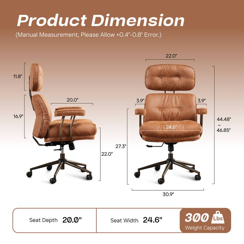 HOOOWOOO Ergonomic High Back Office Chair Adjustable Swivel Task Chair